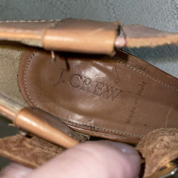 J. Crew Italy Women’s Weave Toe Heels Size 9 M Beige Leather Going Out Party - Picture 2 of 12